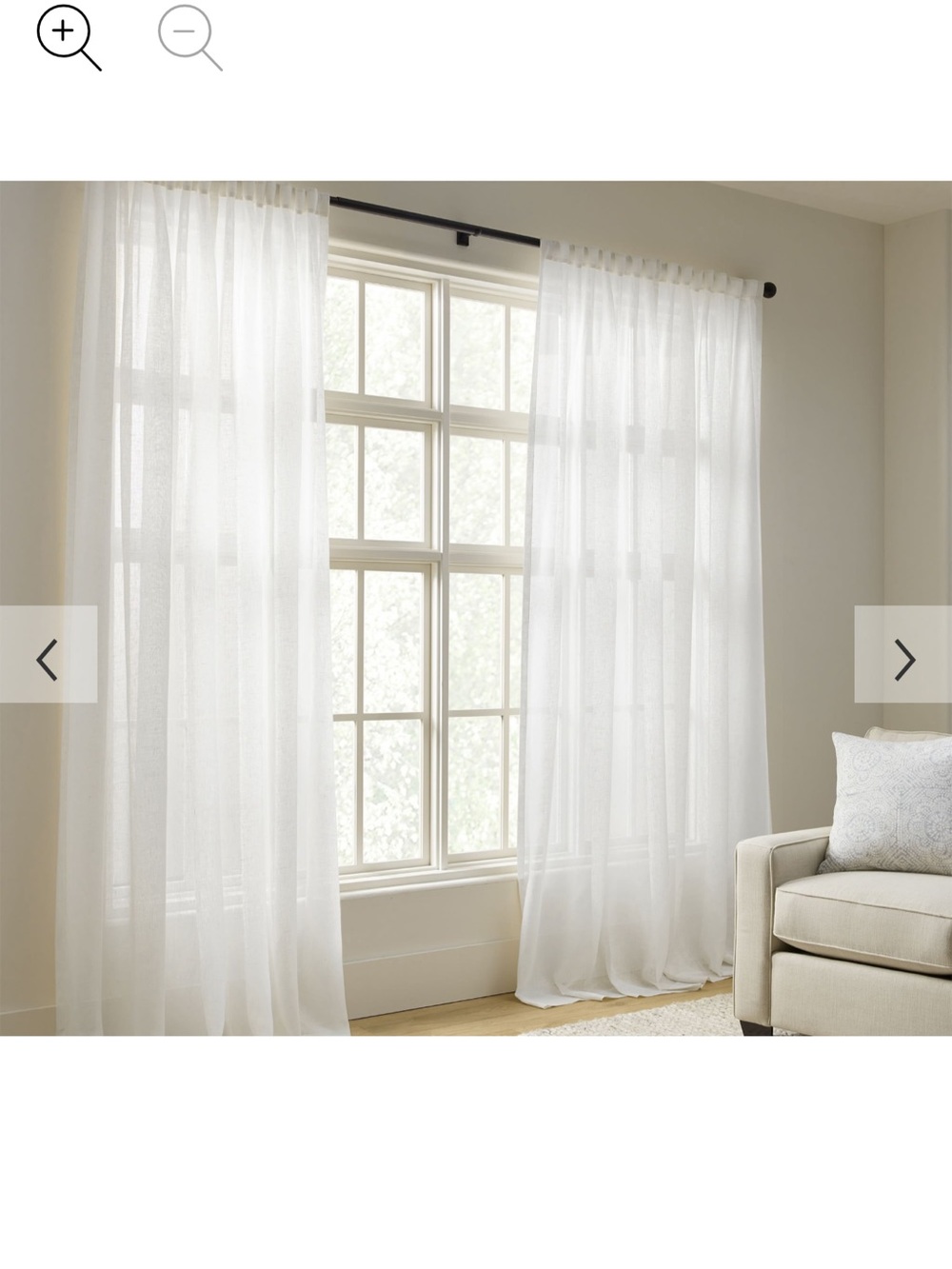 2-Emery Sheer Linen Curtains NWOT 50x108